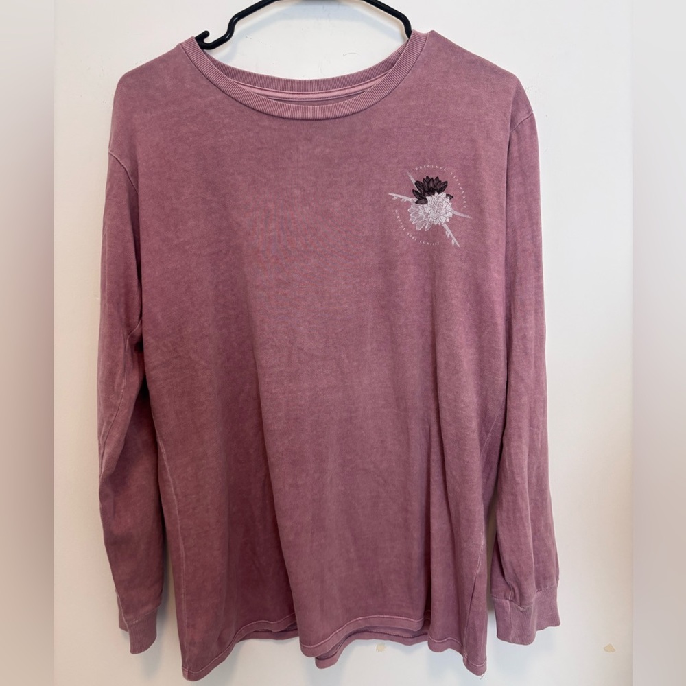 O'Neill Dusty Mauve Long Sleeve Tee with Floral Accent